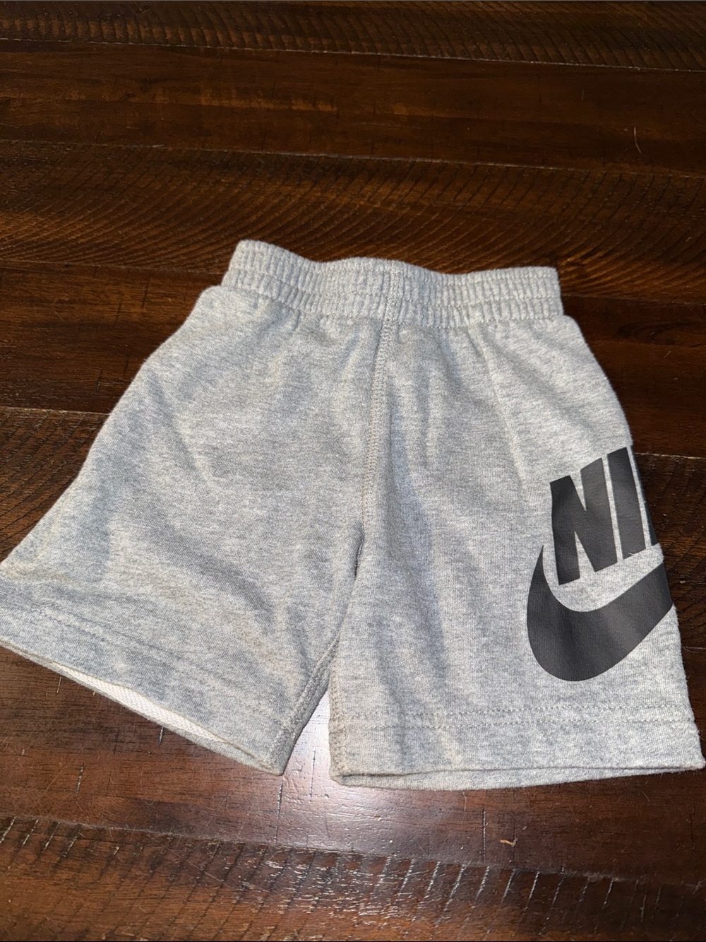 Nike Grey Athletic Boys' Shorts with Black Swoosh